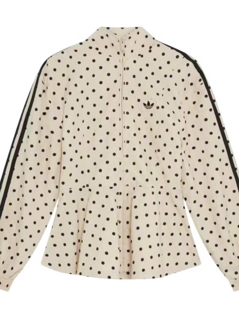 adidas Originals Cream and Black Polka Dot Bomber Jacket